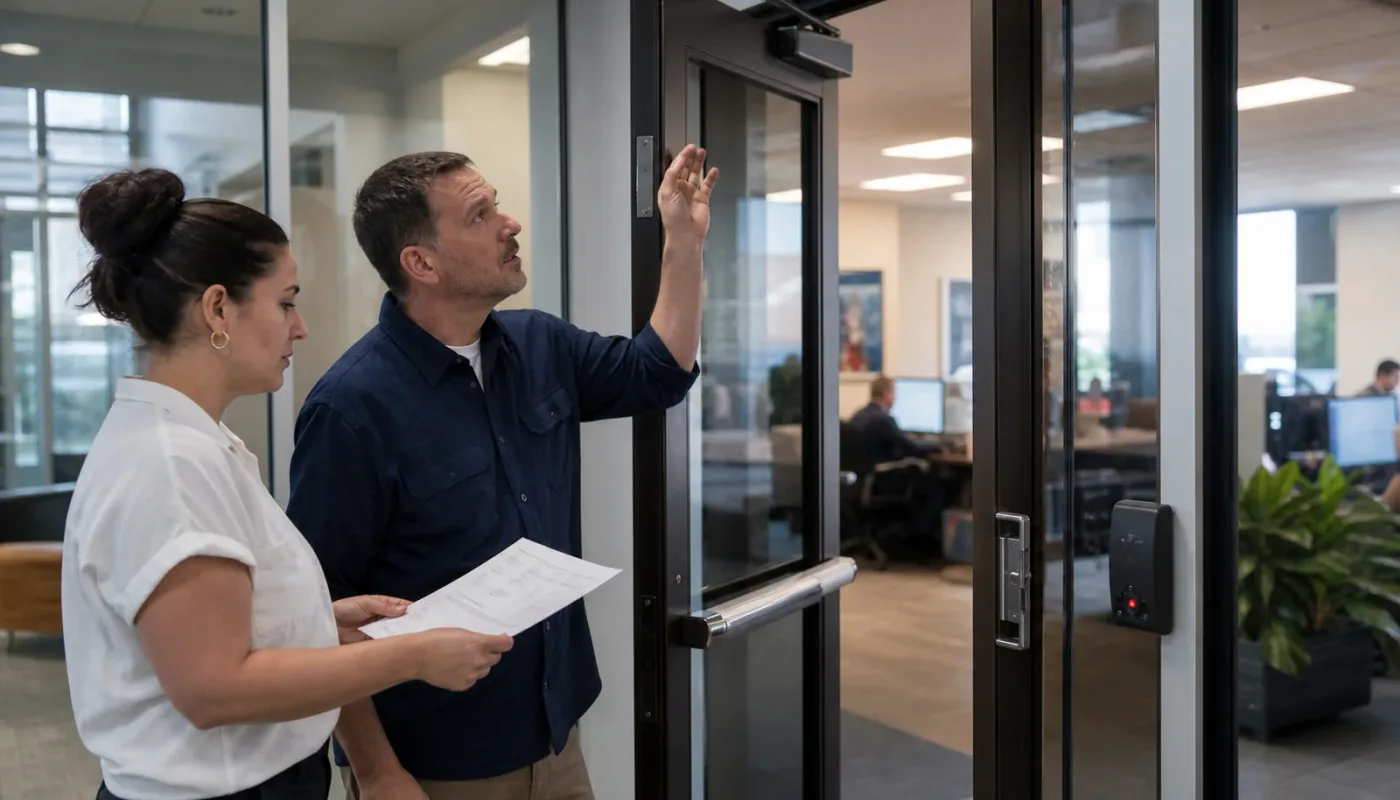 Facility manager comparing access control installer proposals